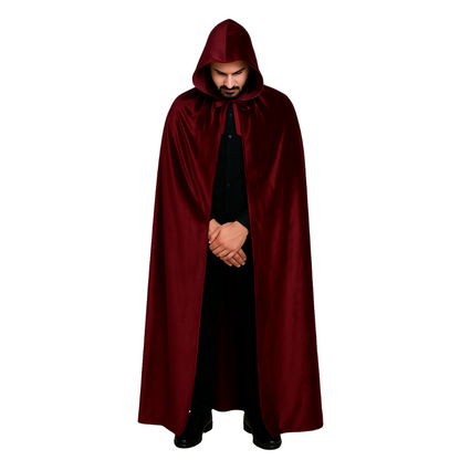 Luxe Mantel Volwassenen Met Capuchon - Donker Rood