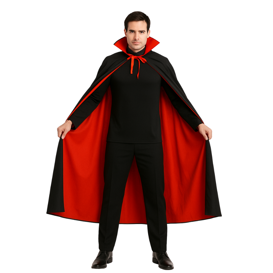 Verkleedcape Dracula Zwart Rood Volwassenen