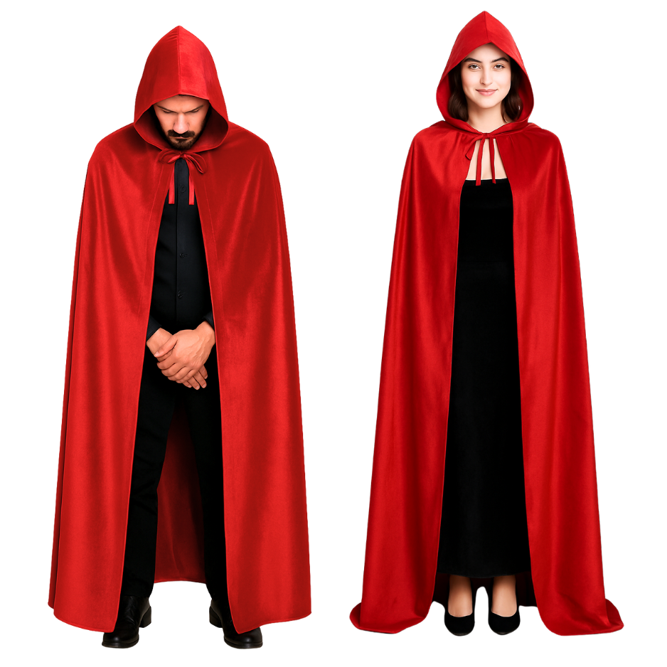 Luxe Mantel Volwassenen Met Capuchon - Rood