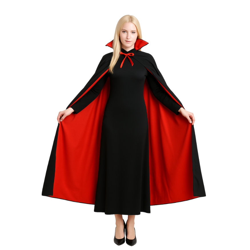 Verkleedcape Dracula Zwart Rood Volwassenen
