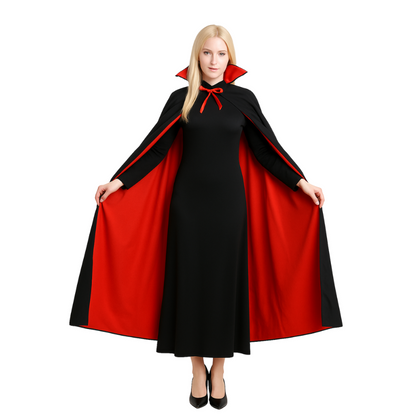 Verkleedcape Dracula Zwart Rood Volwassenen