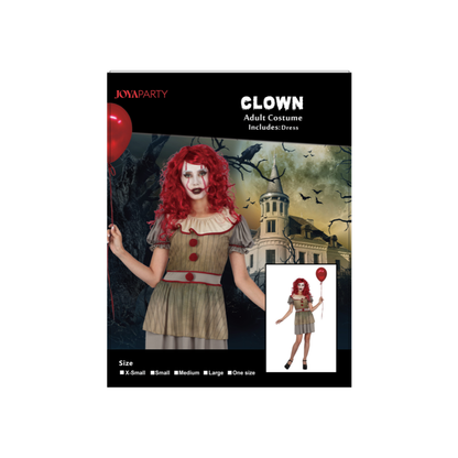 Scary Horror Clown Kostuum Dames