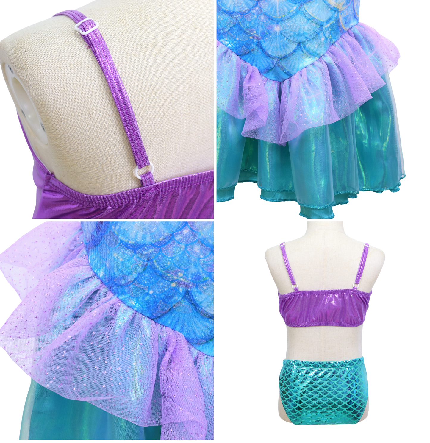 Zeemeermin Bikini Set met Zeemeermin Rok – Paars Blauw