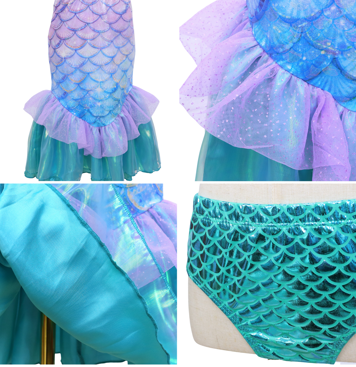 Zeemeermin Bikini Set met Zeemeermin Rok – Paars Blauw