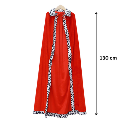 Koning cape/mantel met Kroon en staf voor volwassenen Rood