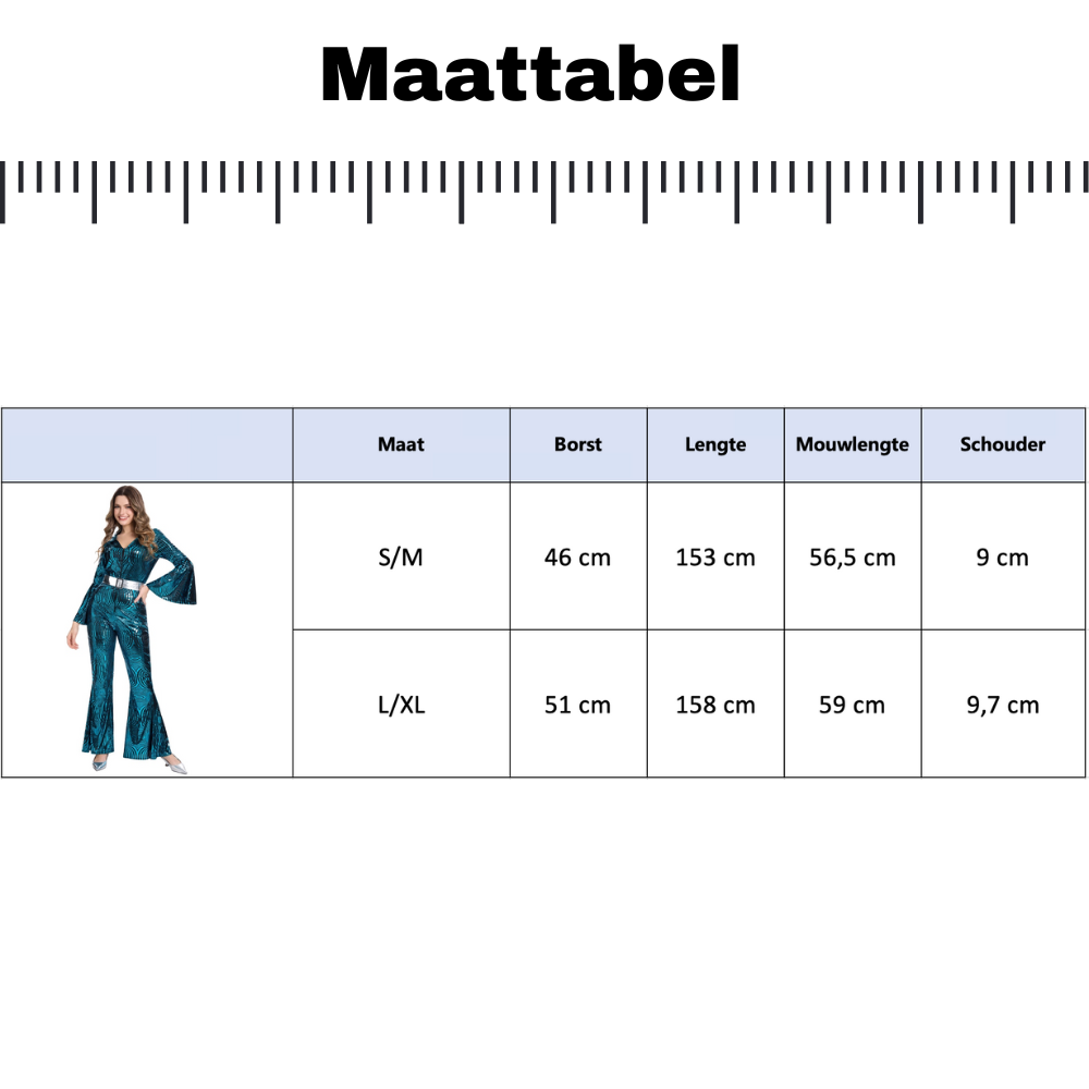 Disco Jumpsuit Dames Metallic Blauw