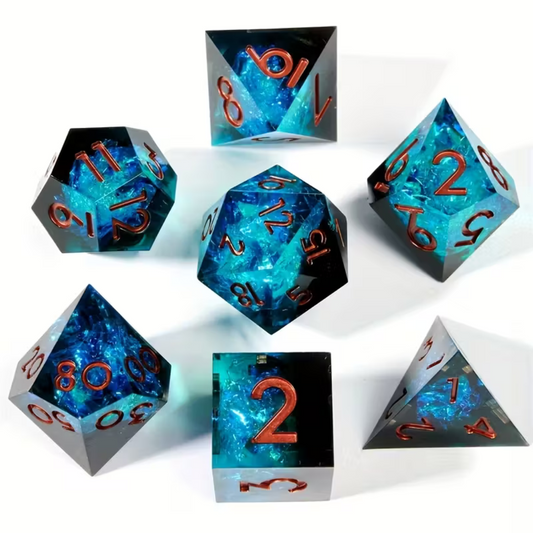 7 delige Resin Dice Set “Arcane Frost"