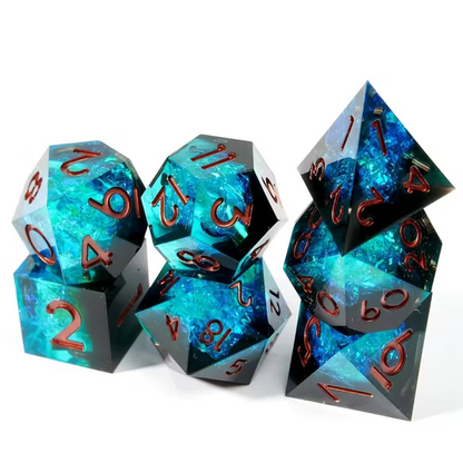 7 delige Resin Dice Set “Arcane Frost"