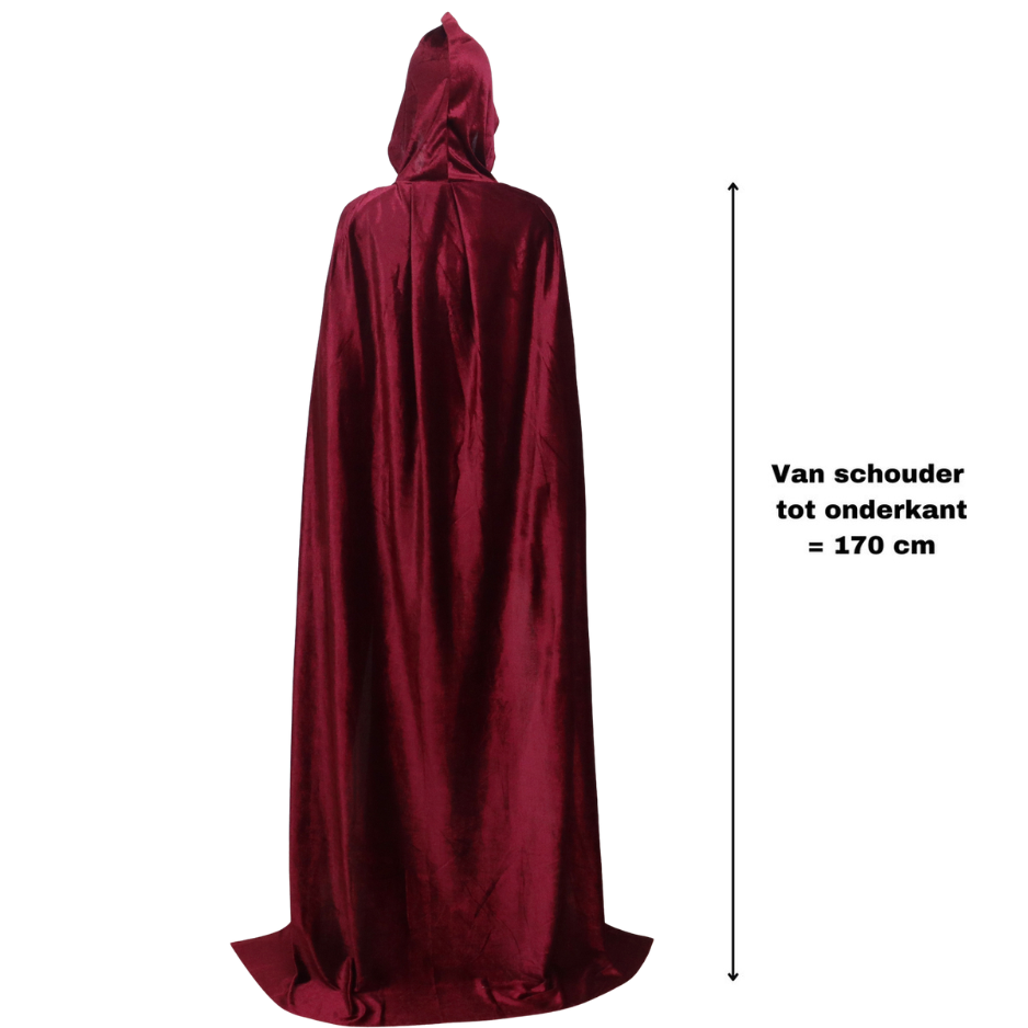Luxe Mantel Volwassenen Met Capuchon - Donker Rood