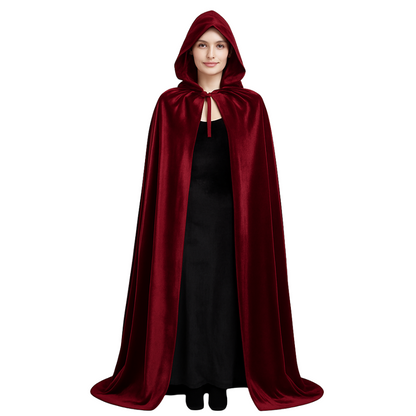 Luxe Mantel Volwassenen Met Capuchon - Donker Rood