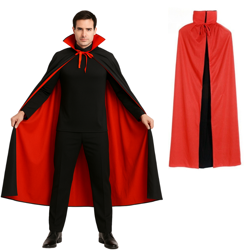 Verkleedcape Dracula Zwart Rood Volwassenen