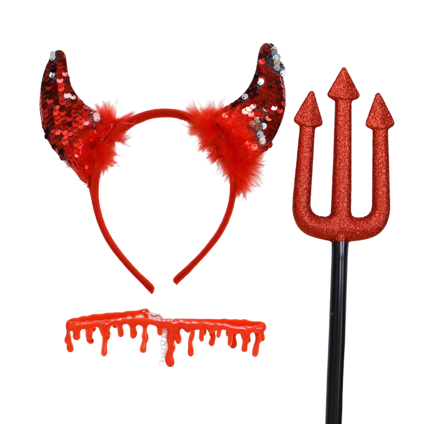 Duivel Accessoires Set Halloween 3-delig