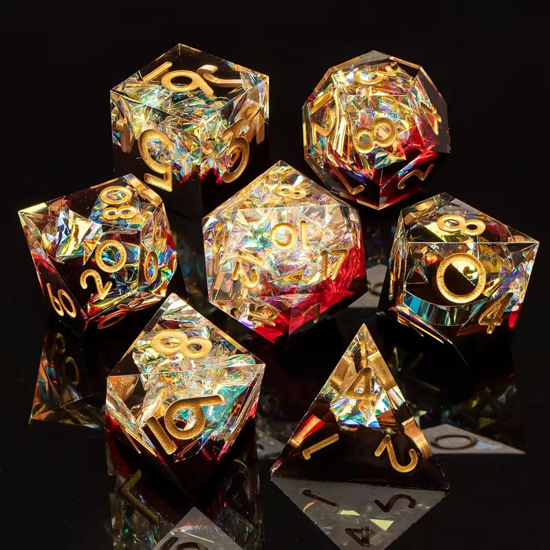 7 delige Resin Dice Set “Prismfire Crystal”