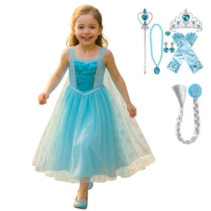 Verkleedjurk Elsa korte mouw