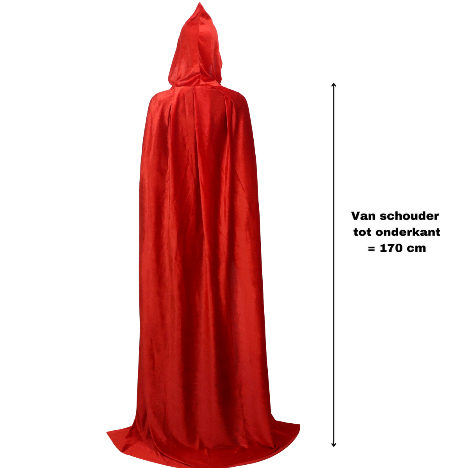 Luxe Mantel Volwassenen Met Capuchon - Rood