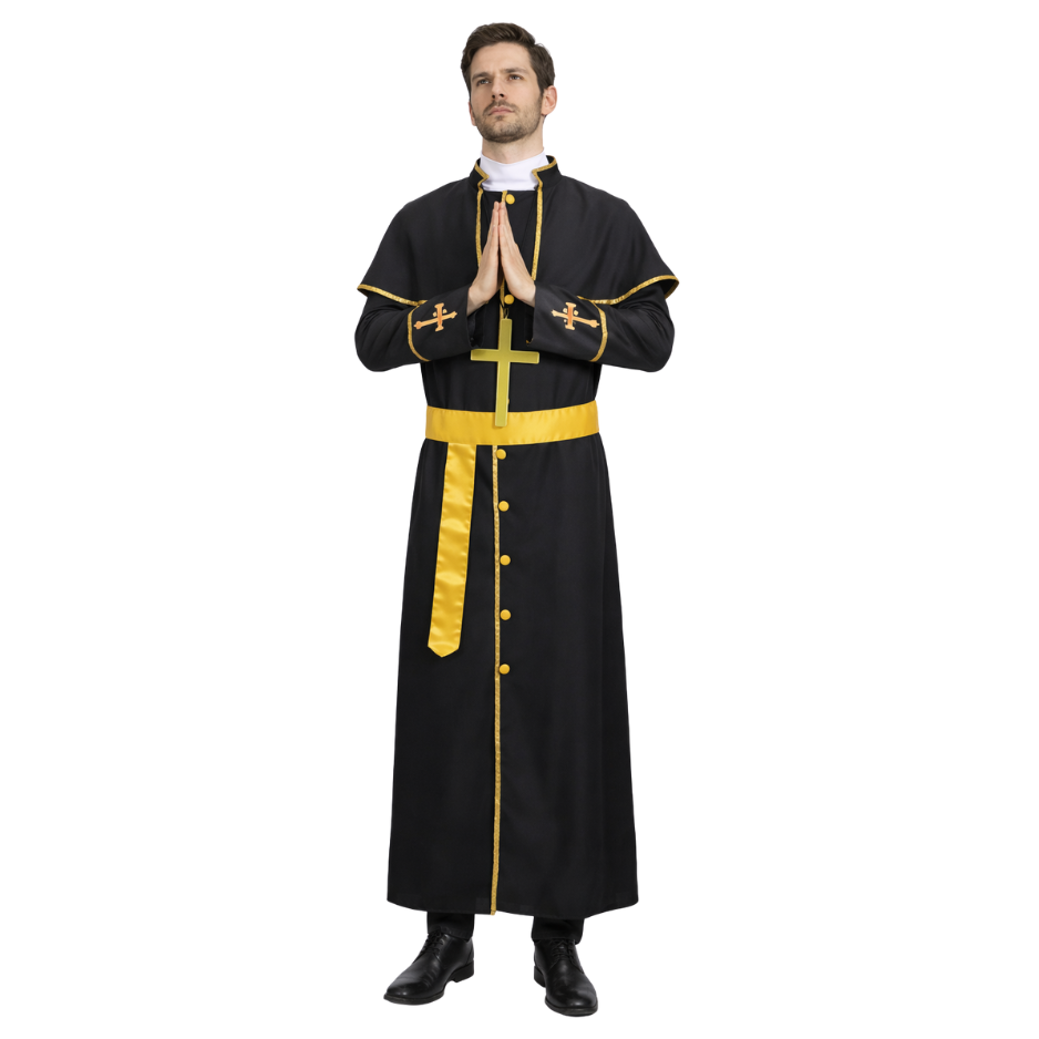 Luxe Geestelijke Kostuum Heren Zwart
