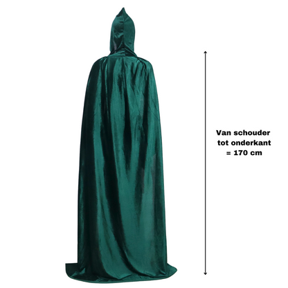 Luxe Mantel Volwassenen Met Capuchon - Donker Groen