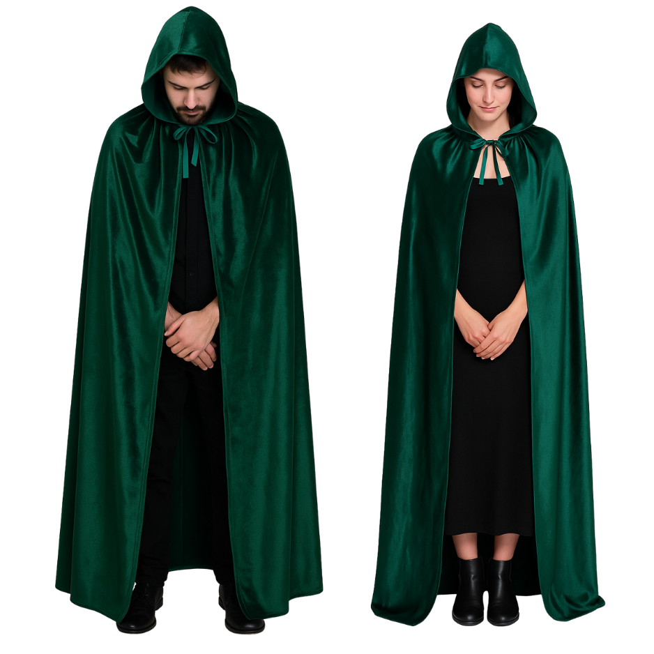 Luxe Mantel Volwassenen Met Capuchon - Donker Groen