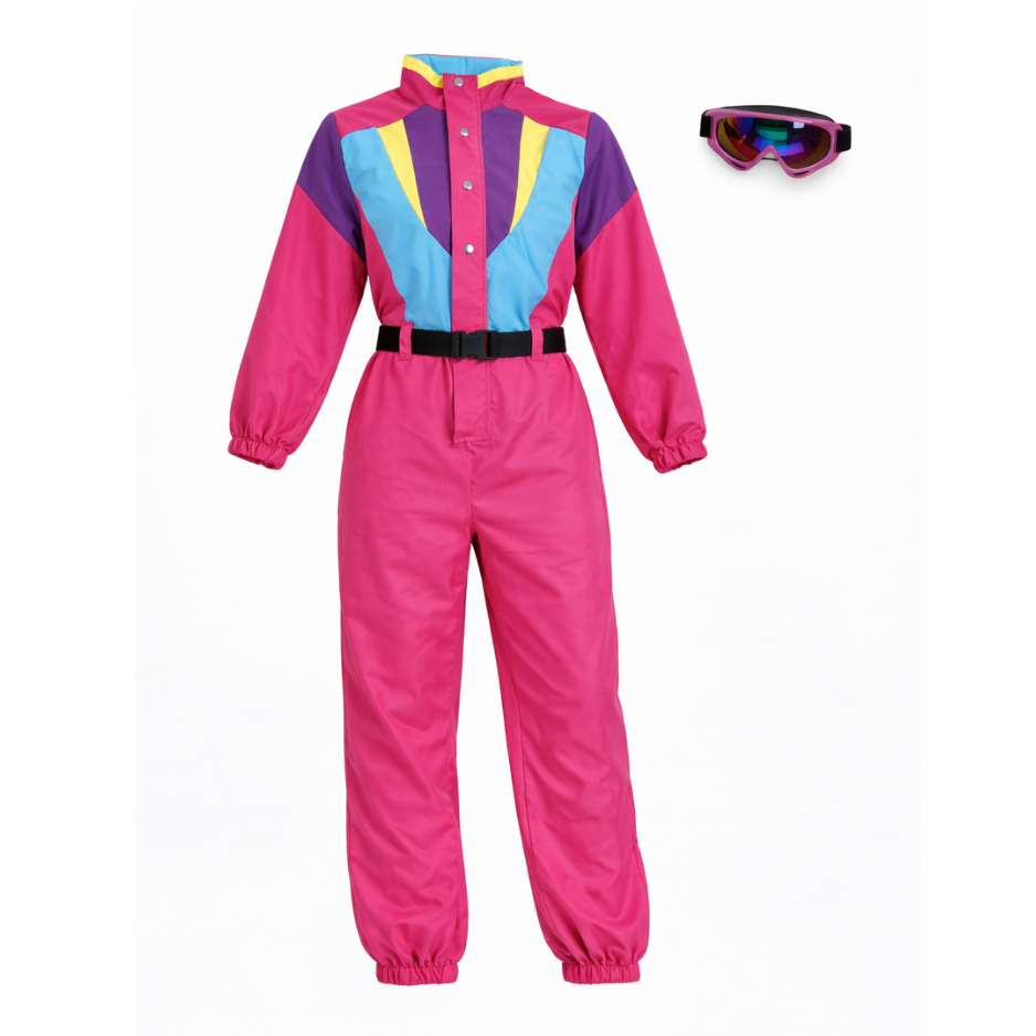 Retro Skipak Hard Roze Dames met Skibril