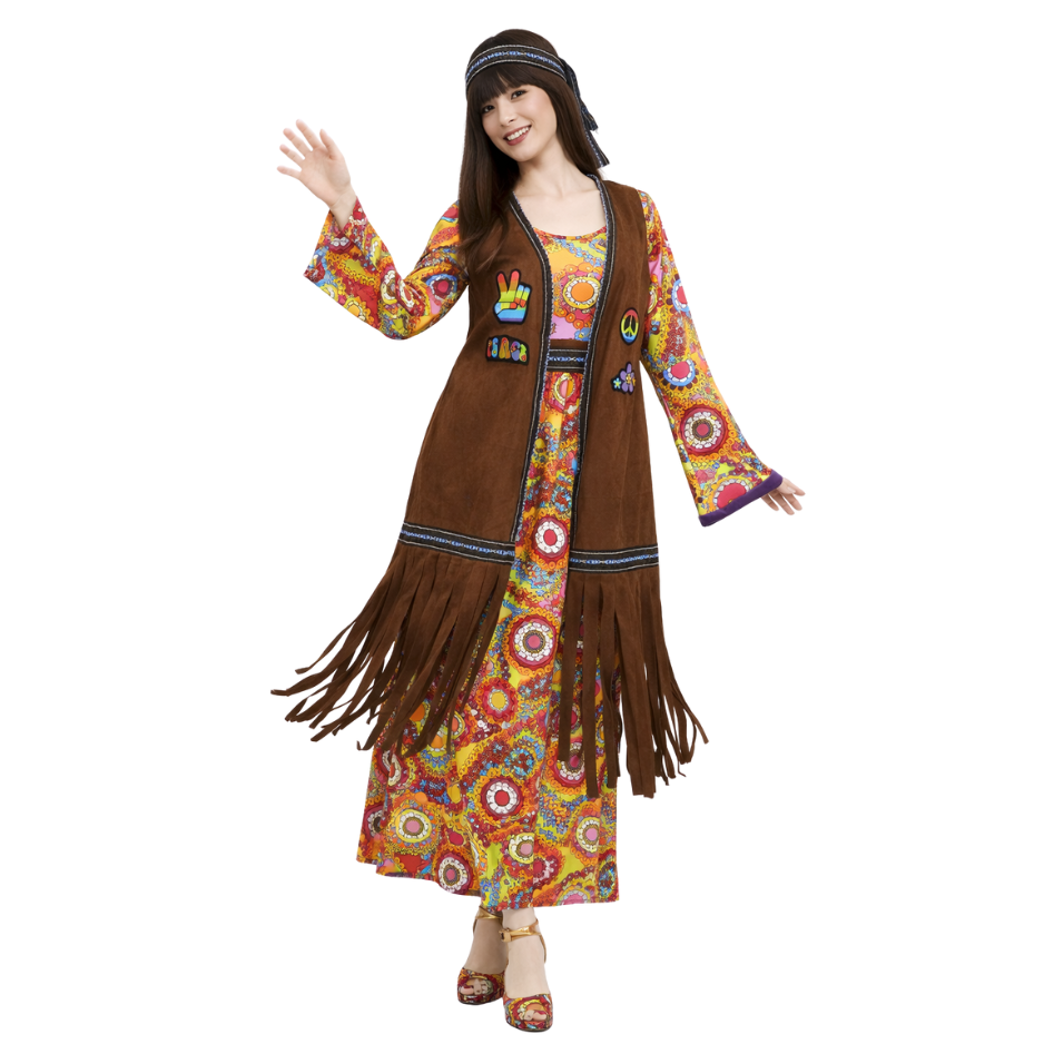 Hippie Jurk Dames met Vest & Hoofdband