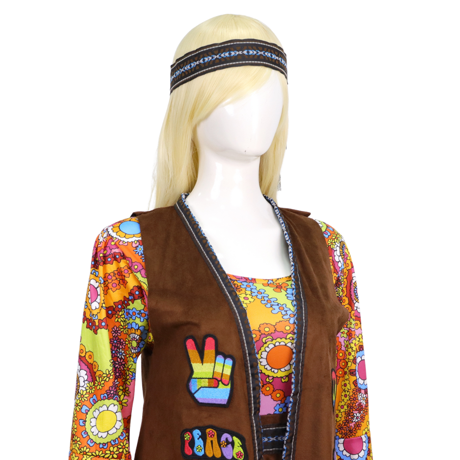 Hippie Jurk Dames met Vest & Hoofdband