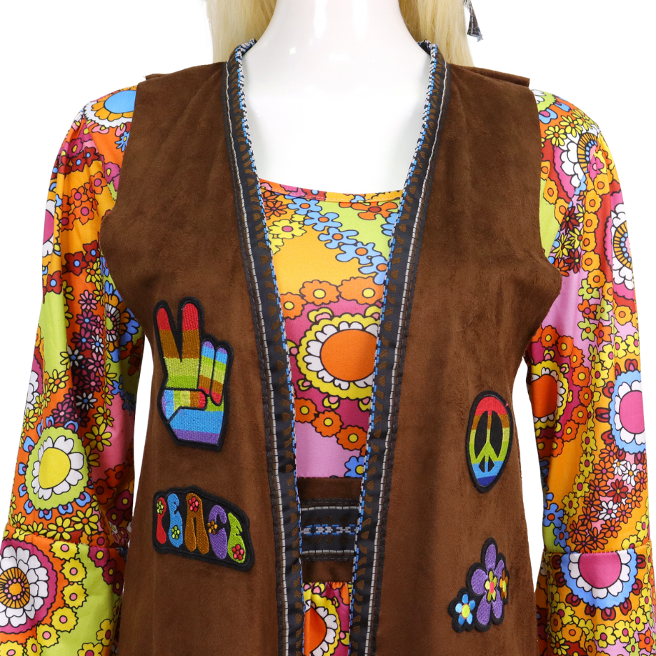 Hippie Jurk Dames met Vest & Hoofdband
