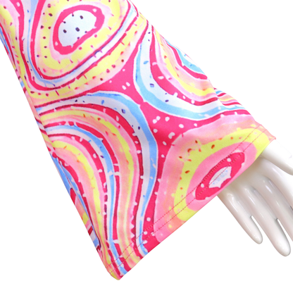 Hippie Verkleedjurk Dames Roze Gekleurde print