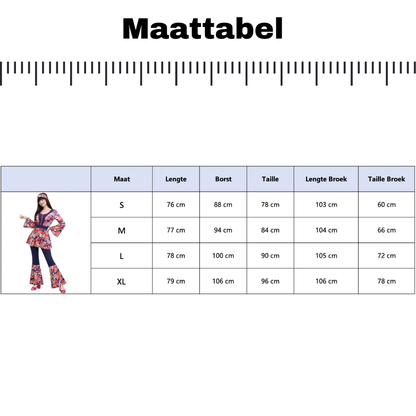 Hippie 2-delig Verkleed Pak Dames