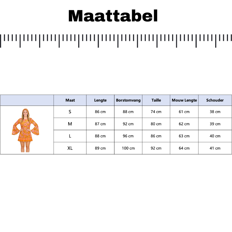 Hippie Verkleedjurk Dames Oranje Roze