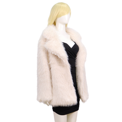 Beige Faux Bontjas voor Dames