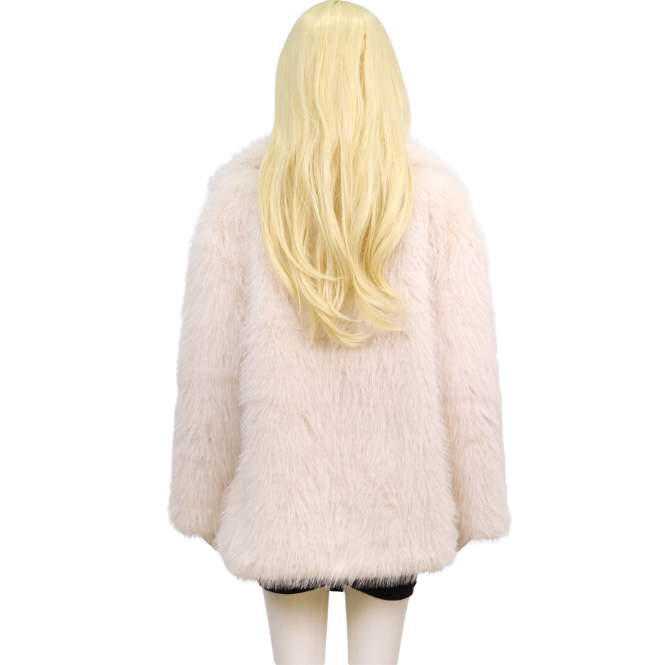 Beige Faux Bontjas voor Dames