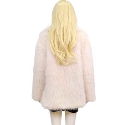 Beige Faux Bontjas voor Dames