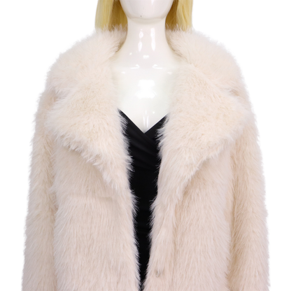 Beige Faux Bontjas voor Dames