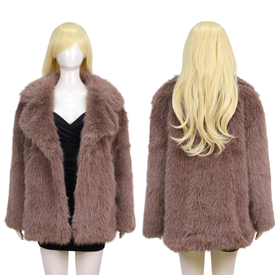 Bruine Faux Bontjas voor Dames