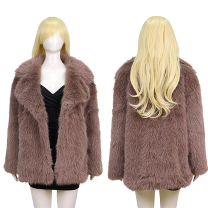 Bruine Faux Bontjas voor Dames