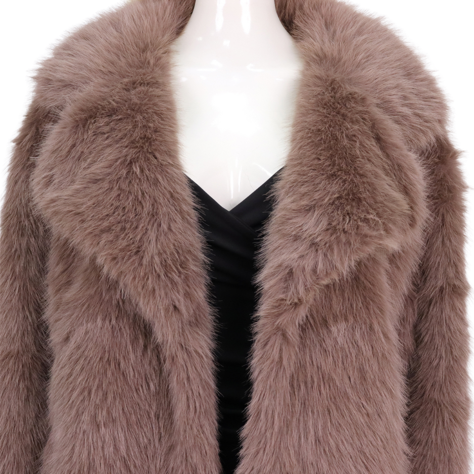 Bruine Faux Bontjas voor Dames