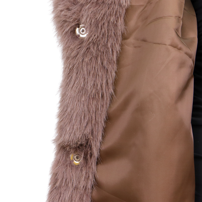Bruine Faux Bontjas voor Dames