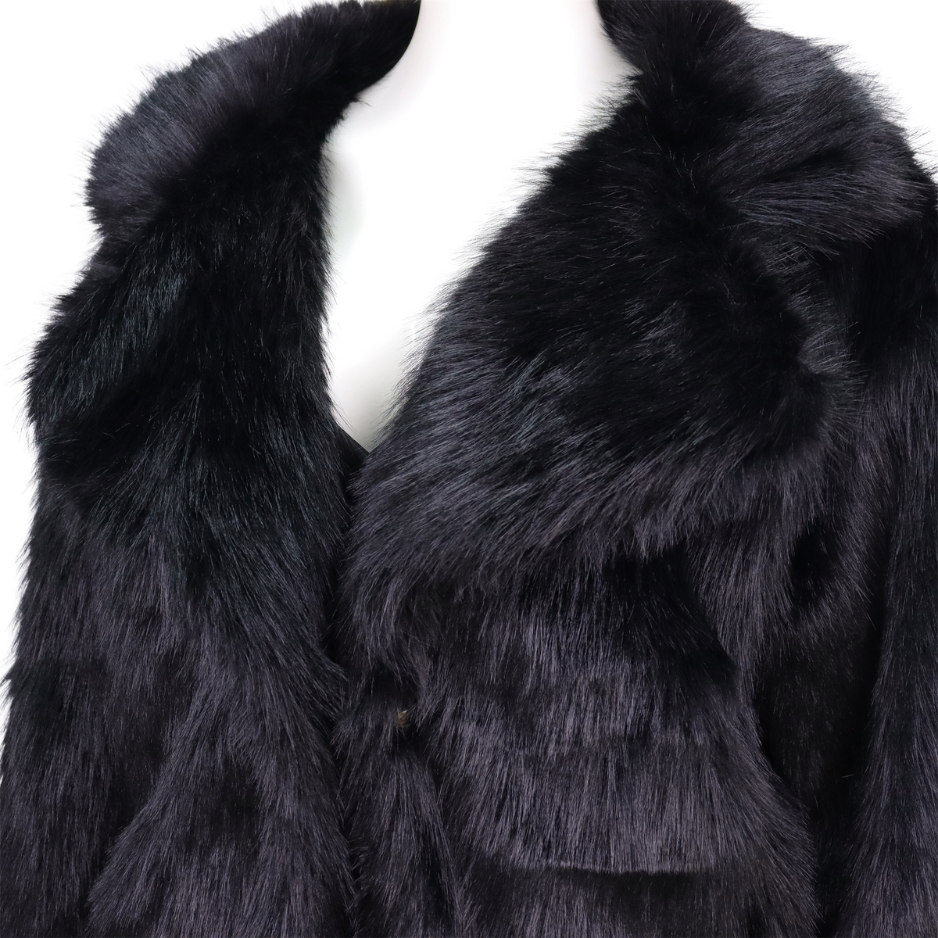 Zwarte Faux Bontjas voor Dames