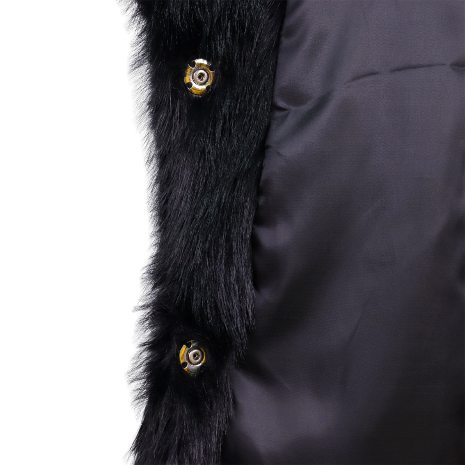 Zwarte Faux Bontjas voor Dames