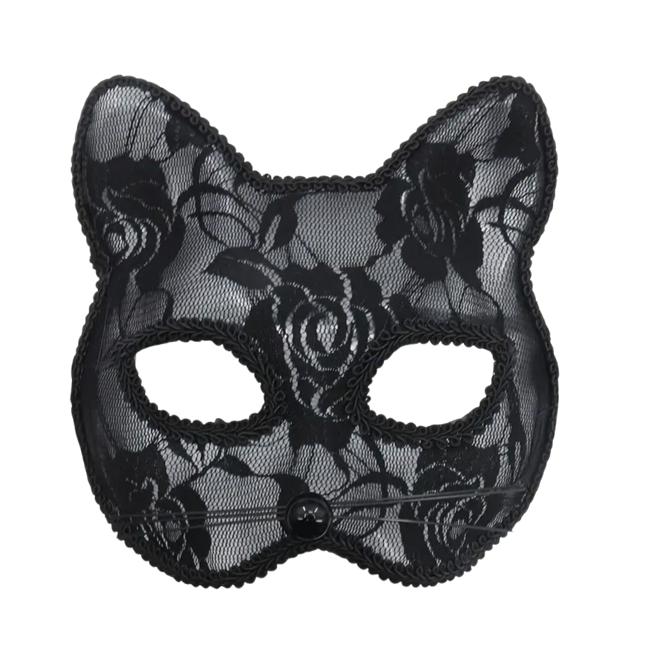 Zwart Kant Masker Kat