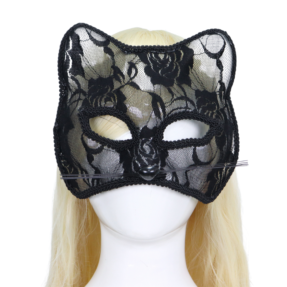 Zwart Kant Masker Kat