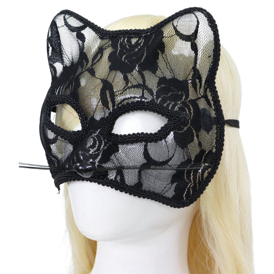 Zwart Kant Masker Kat