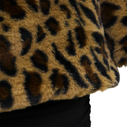 Dames Faux Bontjas panterprint