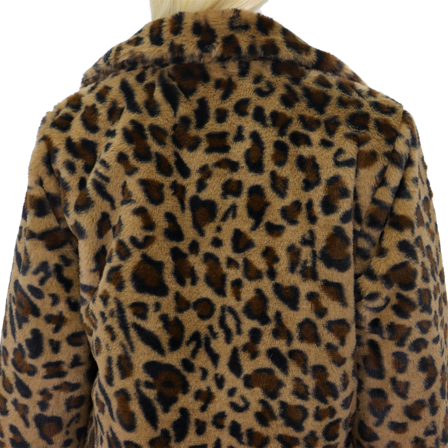 Dames Faux Bontjas panterprint