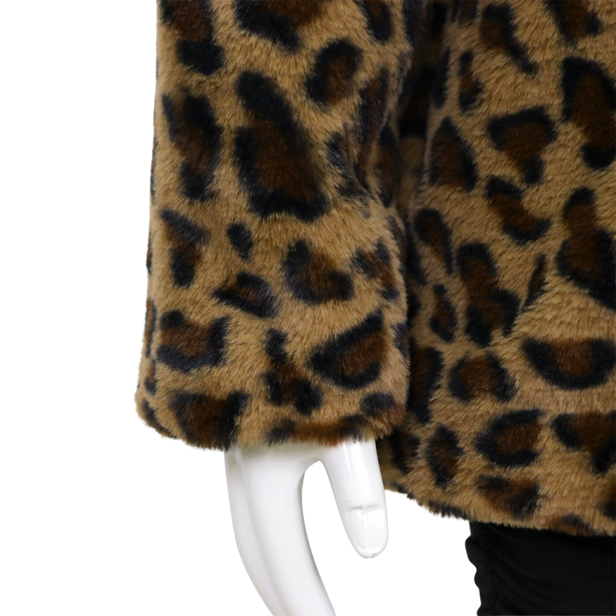 Dames Faux Bontjas panterprint