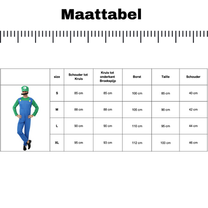 Luigi Loodgieter Verkleedpak Heren