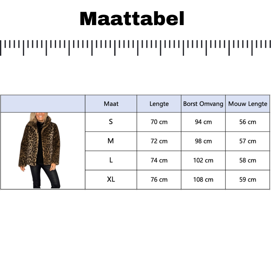 Dames Faux Bontjas panterprint