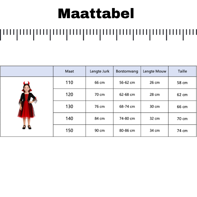 Vampier Verkleedjurk Meisje met Duivelsoren