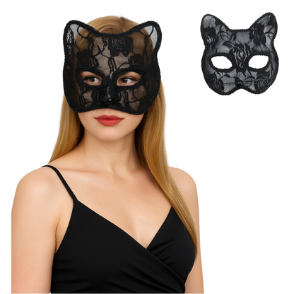 Zwart Kant Masker Kat