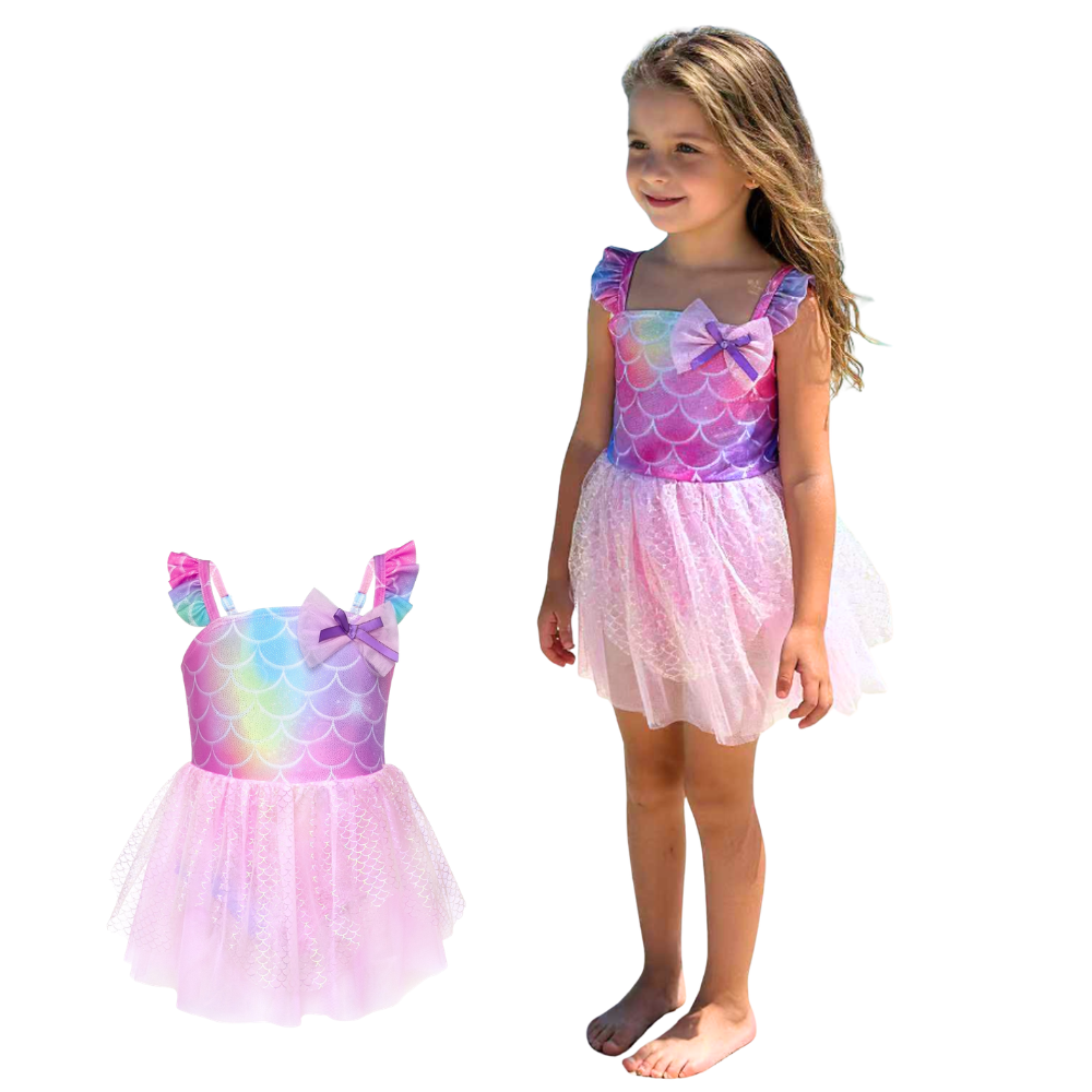 Zeemeermin Badpak Jurkje – Roze Pastel Regenboog